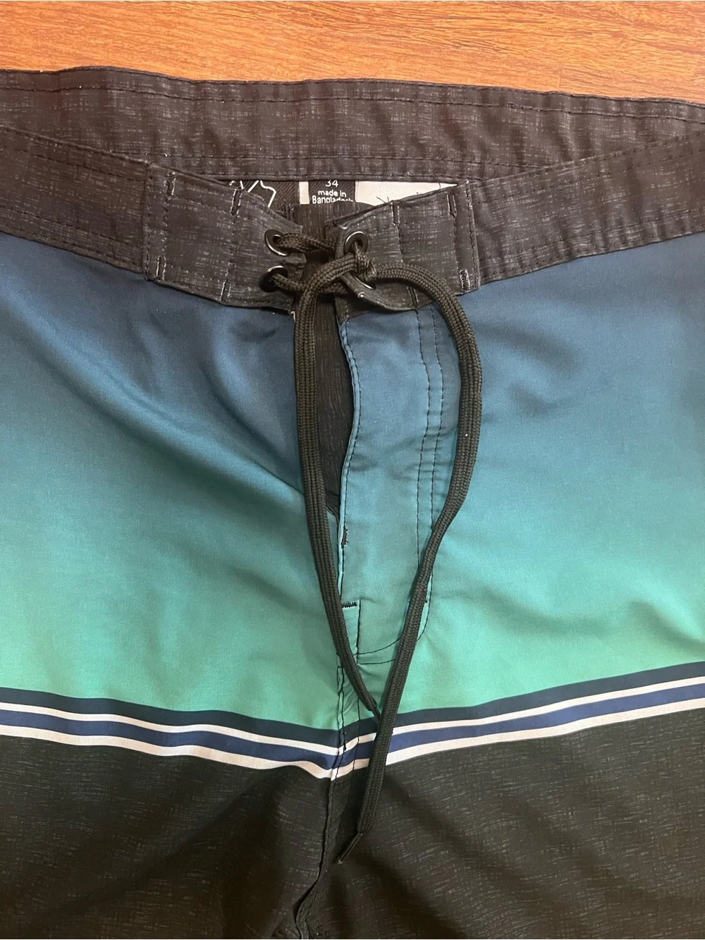 Burnside Men’s Fade Stretch Boardshorts - Black & Teal